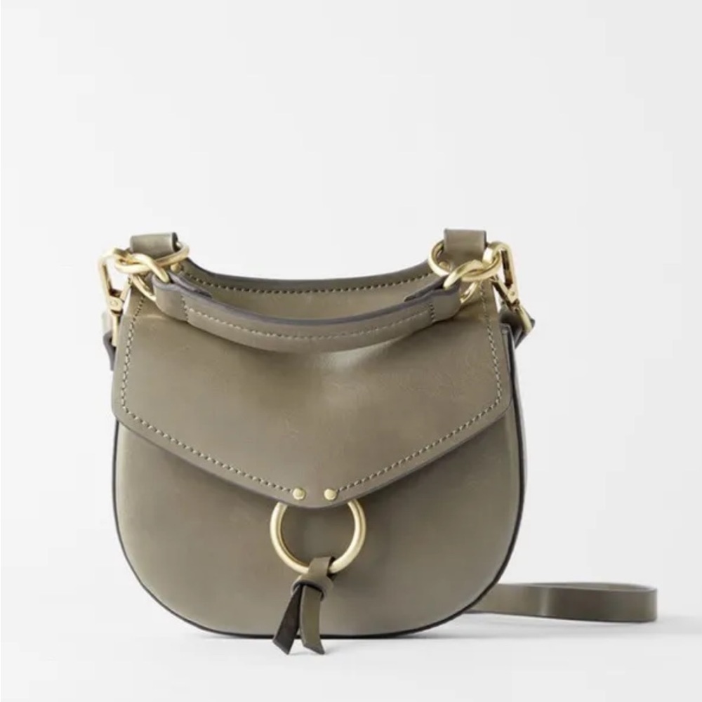 Zara Equestrian gray tassel crossbody bag